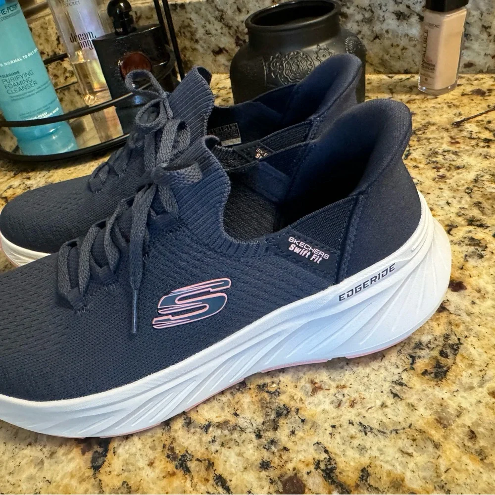 Skechers Navy Blue Athletic Slip-On Sneakers